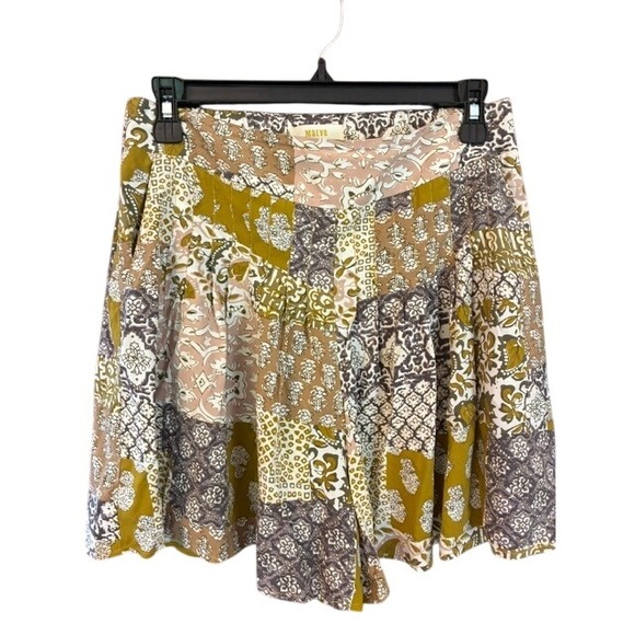 Maeve Pants - Maeve‎ Anthropologie Shorts Women XS Mustard Patchwork Excellent Boho Rayon